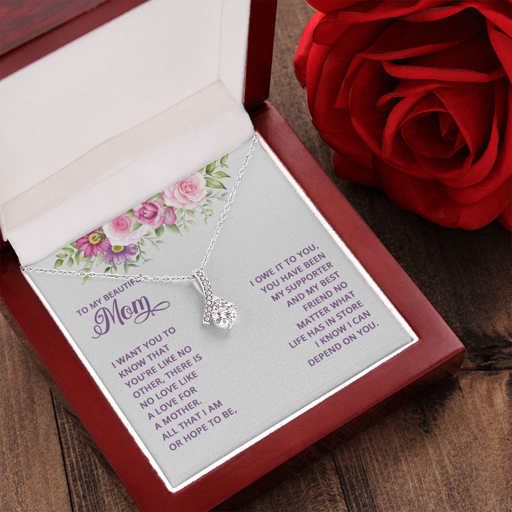 Mom Necklace Gifts for Mom from Daughter to Mom Gifts for Mothers Day from Daughter, To My Mom Necklace from Daughter to Mom Birthday Gifts Necklace with Message Card and Gift Box17 Alluring Beauty Necklace