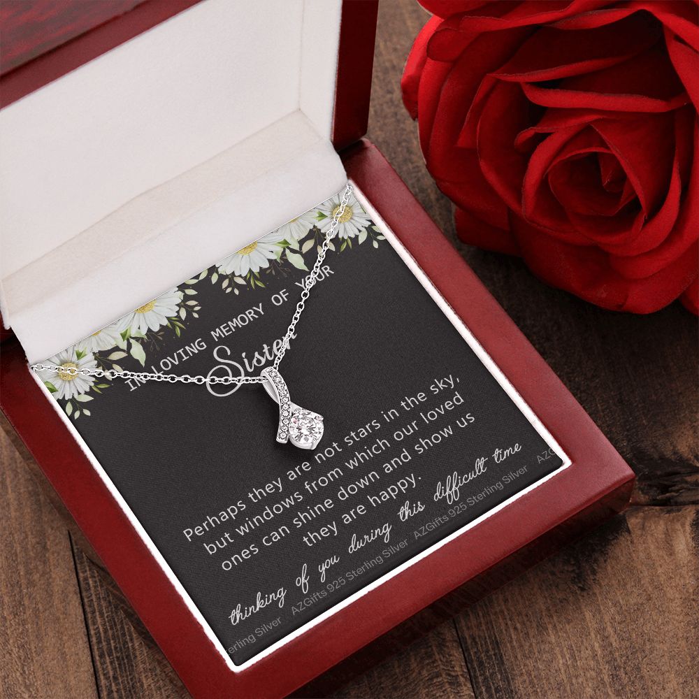 Loss Of Sister Necklace Gift, Sympathy Loss Of Sister, Sympathy Gift Box, Loss Of Sister Necklace, Loss Of Sister, Loss Of Sister Gift, Condolence Gifts, Remembrance Necklace for Women Alluring Beauty Necklace