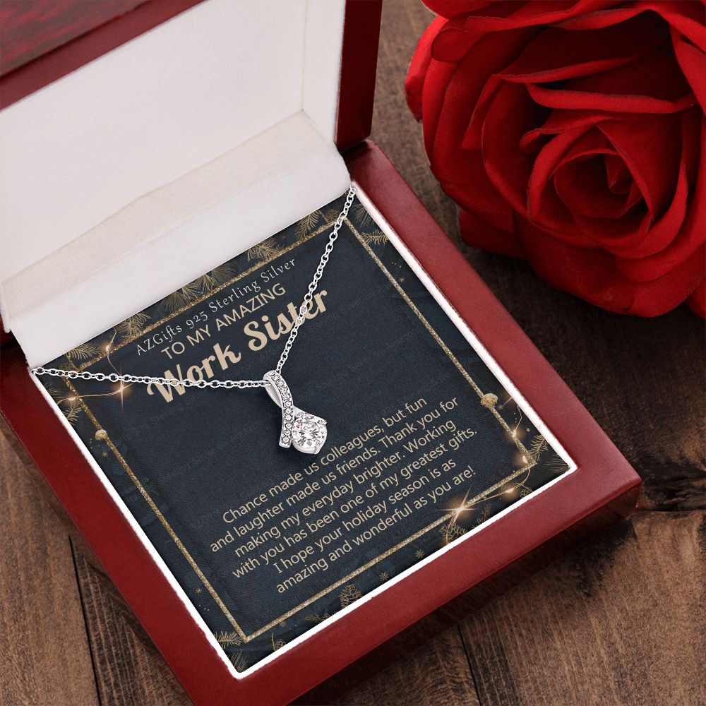 To My Work Sister Necklace Gift for Colleague Christmas Necklace for Work Sister from Co-Worker Christmas Pendant Gift for Colleague Christmas Jewelry Gift for Her Women 301 Alluring Beauty Necklace