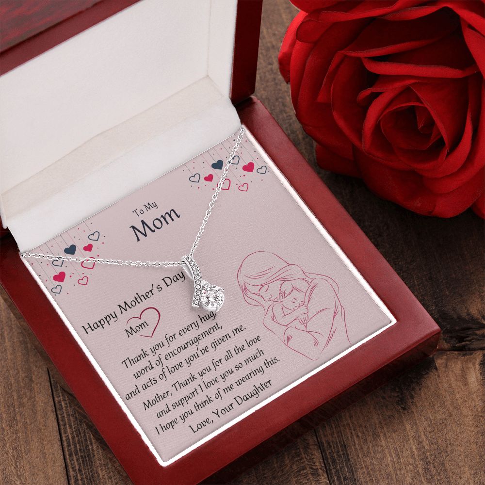 Mom Necklace Gifts for Mom from Daughter to Mom Gifts for Mothers Day from Daughter, To My Mom Necklace from Daughter to Mom Birthday Gifts Necklace with Message Card and Gift Box10 Alluring Beauty Necklace
