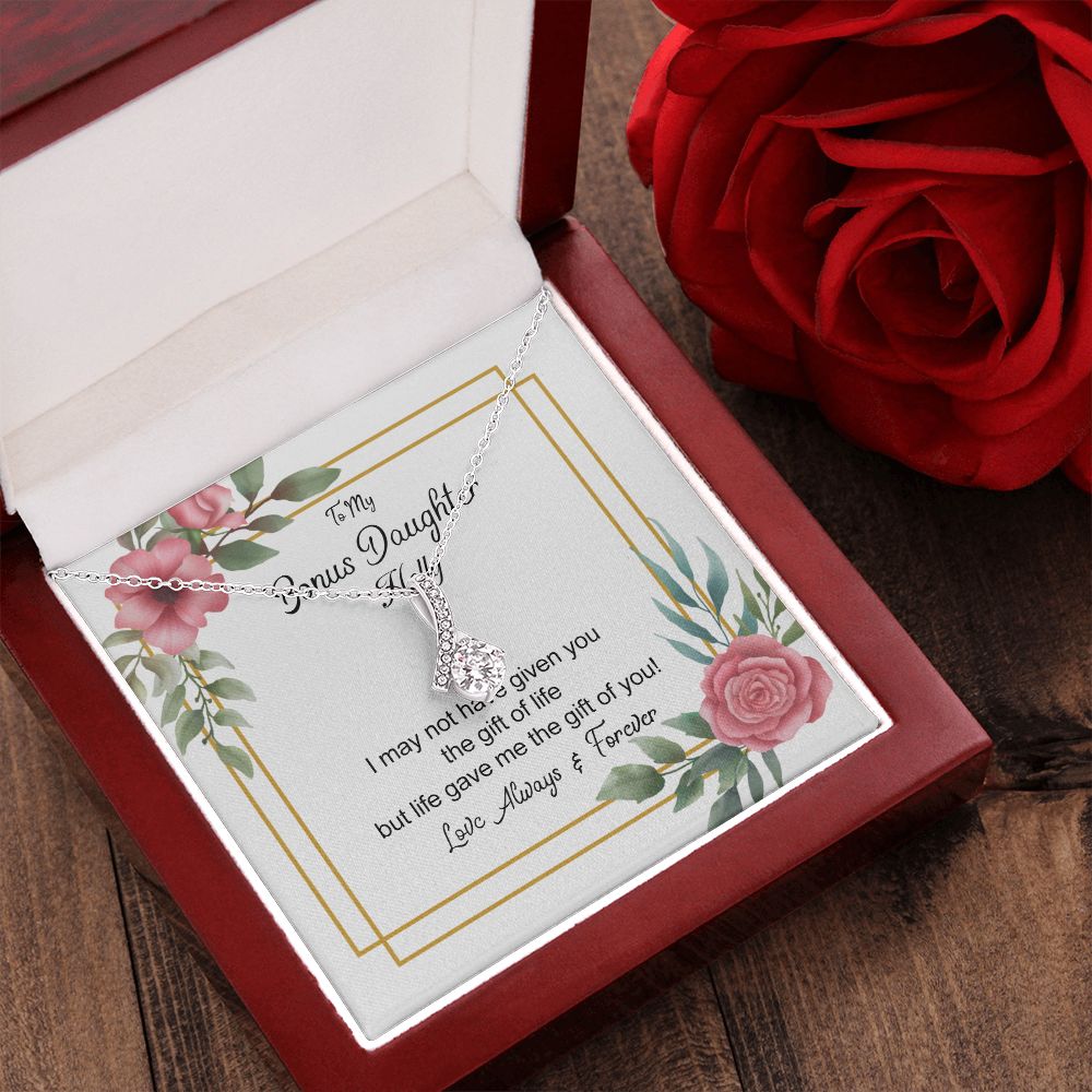 Bonus Daughter Gifts From Stepdad, Step Daughter Gifts From Stepmom, Stepdaughter Gifts From Stepdad, Father Stepdaughter Necklace, To My Bonus Daughter Necklaces, Christmas Gifts For Bonus6 Alluring Beauty Necklace