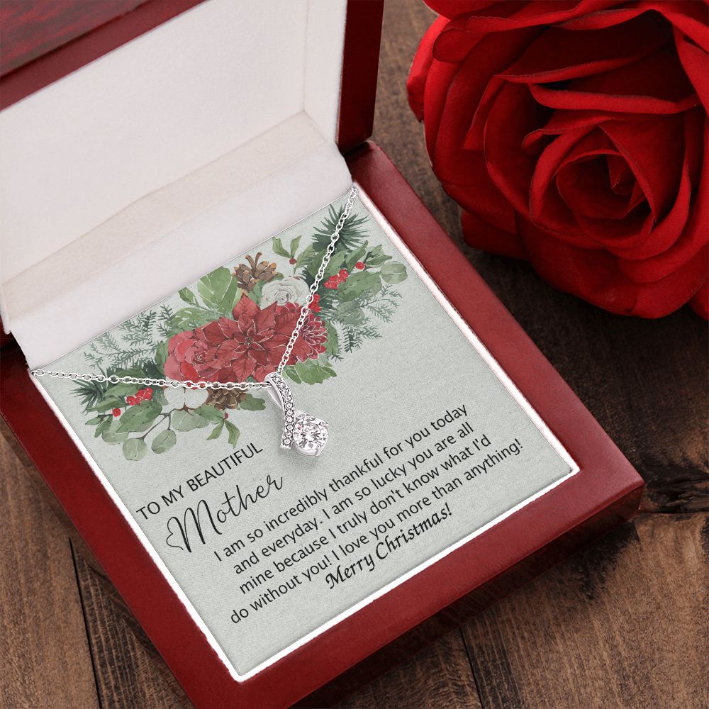 To My Mother Necklace from Daughter Pendant for Mom Christmas Pendant Inspirational Gift from Son to Mom Personalized Necklace Gift for Mother Fiance Christmas Present from Child 301 Alluring Beauty Necklace