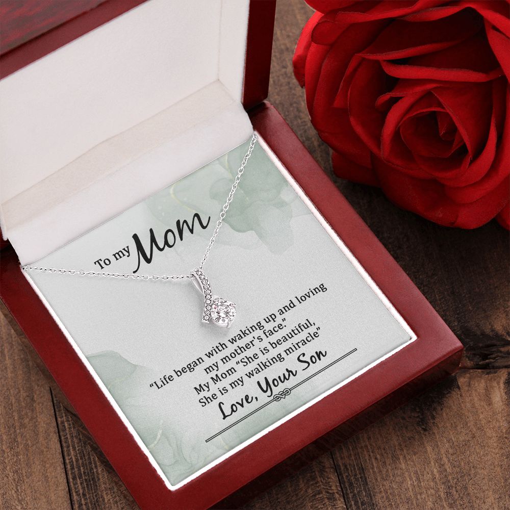 Mom Necklace Gifts for Mom from Daughter to Mom Gifts for Mothers Day from Daughter, To My Mom Necklace from Daughter to Mom Birthday Gifts Necklace with Message Card and Gift Box20 Alluring Beauty Necklace