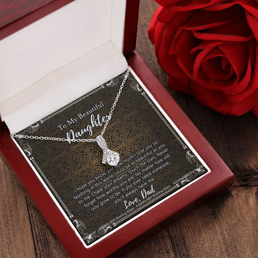 Daughter Gift From Dad Father To My Daughter Necklace for Daughter Jewelry Necklace Meaningful Jewelry Personalized Jewelry Gifts For Women Girls Her Alluring Beauty Necklace