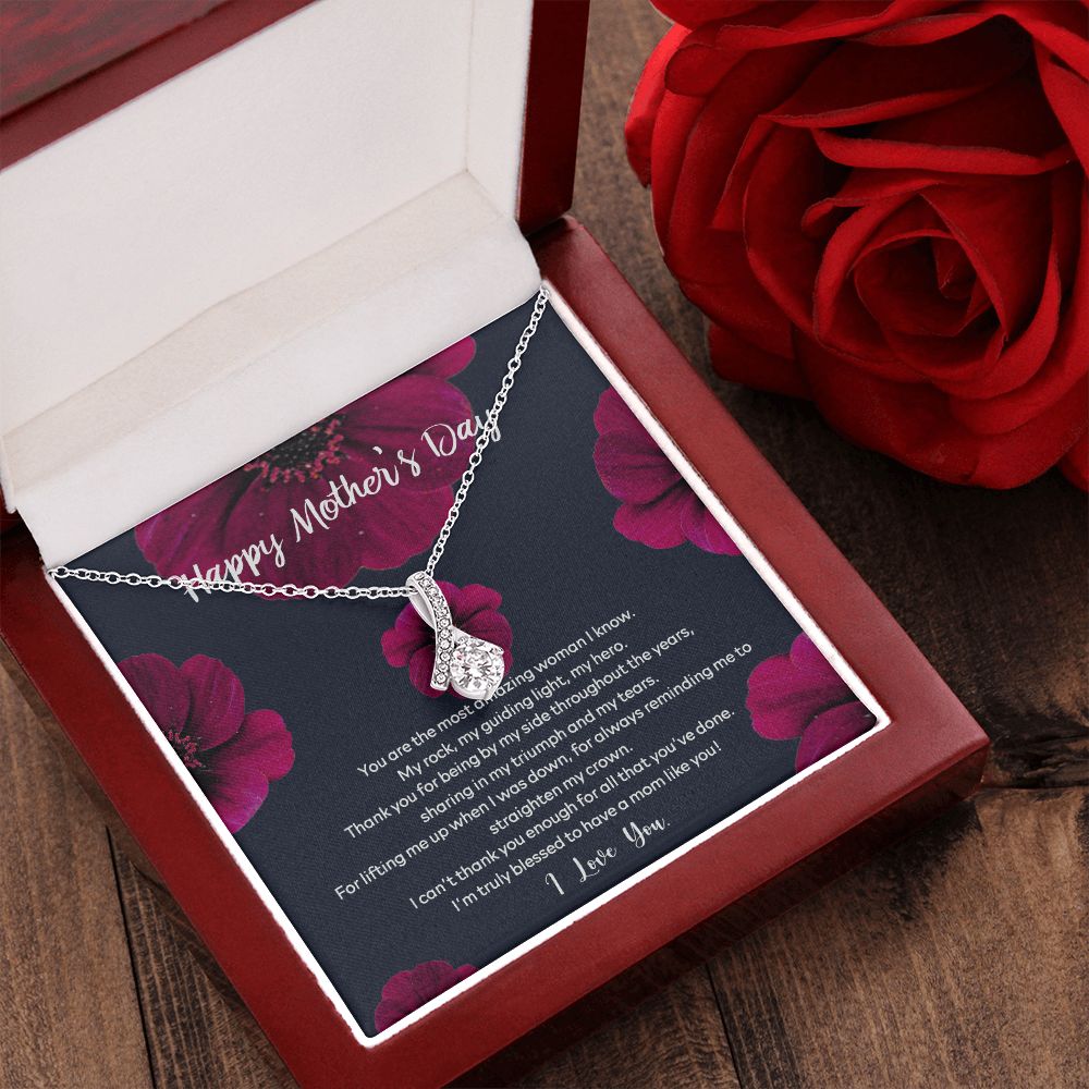 Mom Necklace Gifts for Mom from Daughter to Mom Gifts for Mothers Day from Daughter, To My Mom Necklace from Daughter to Mom Birthday Gifts Necklace with Message Card and Gift Box2235 Alluring Beauty Necklace