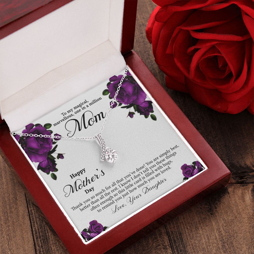 Mom Necklace Gifts for Mom from Daughter to Mom Gifts for Mothers Day from Daughter, To My Mom Necklace from Daughter to Mom Birthday Gifts Necklace with Message Card and Gift Box3 Alluring Beauty Necklace