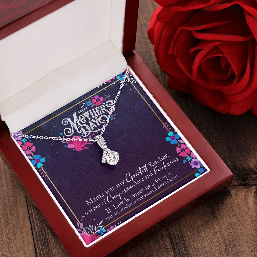 To My Mom Mother Necklace Pendant Gìt From Daughter Or Son Happy Mothers Day Mama Was My Greatest Teacher With Message Card Gift For Mom Alluring Beauty Necklace