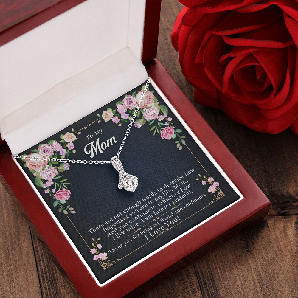 To My Mom Necklace Pendant Gift From Daughter Thank You For Being My Friend And Confidant With Message Card Gift For Mom Alluring Beauty Necklace