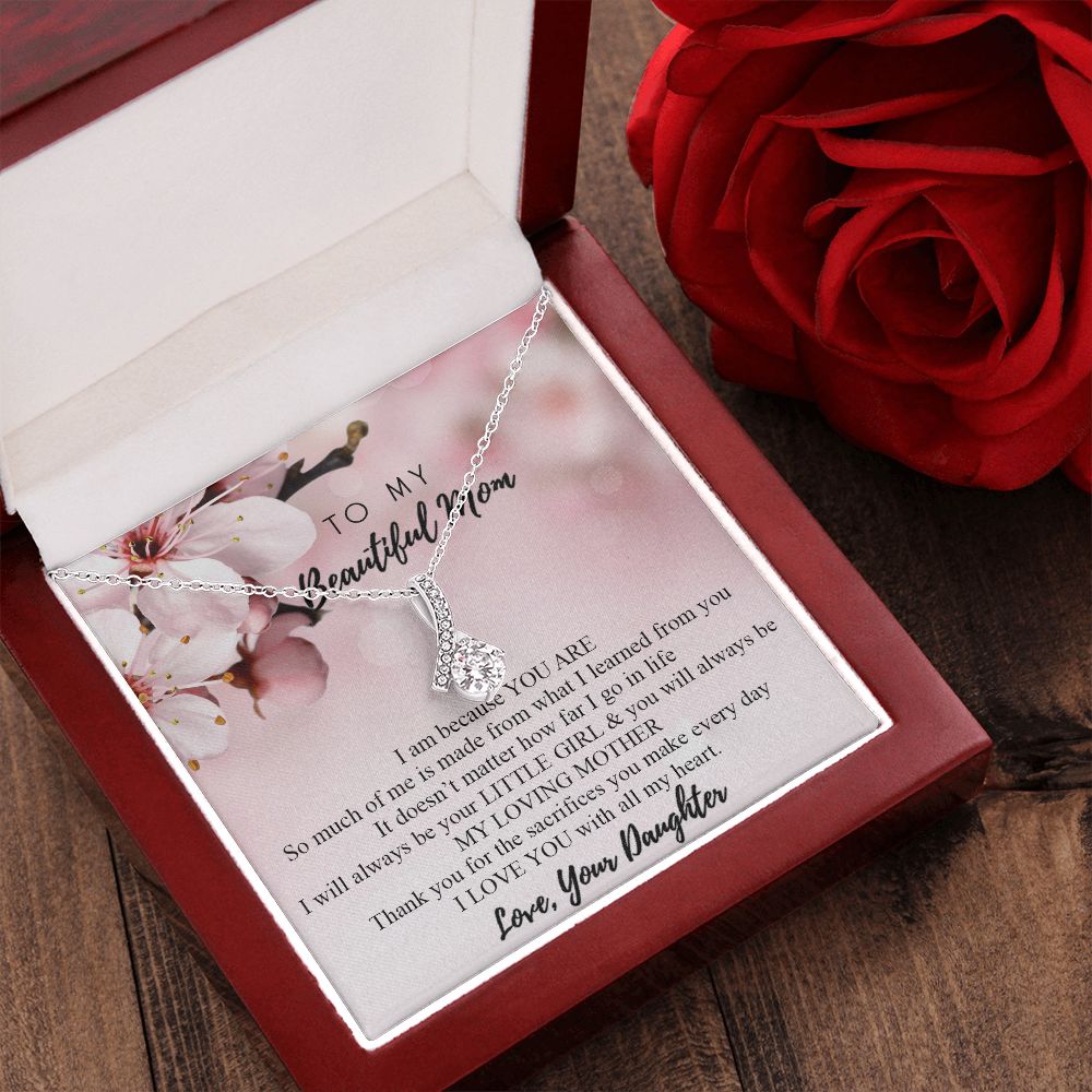 Mom Necklace Gifts for Mom from Daughter to Mom Gifts for Mothers Day from Daughter, To My Mom Necklace from Daughter to Mom Birthday Gifts Necklace with Message Card and Gift Box2246 Alluring Beauty Necklace
