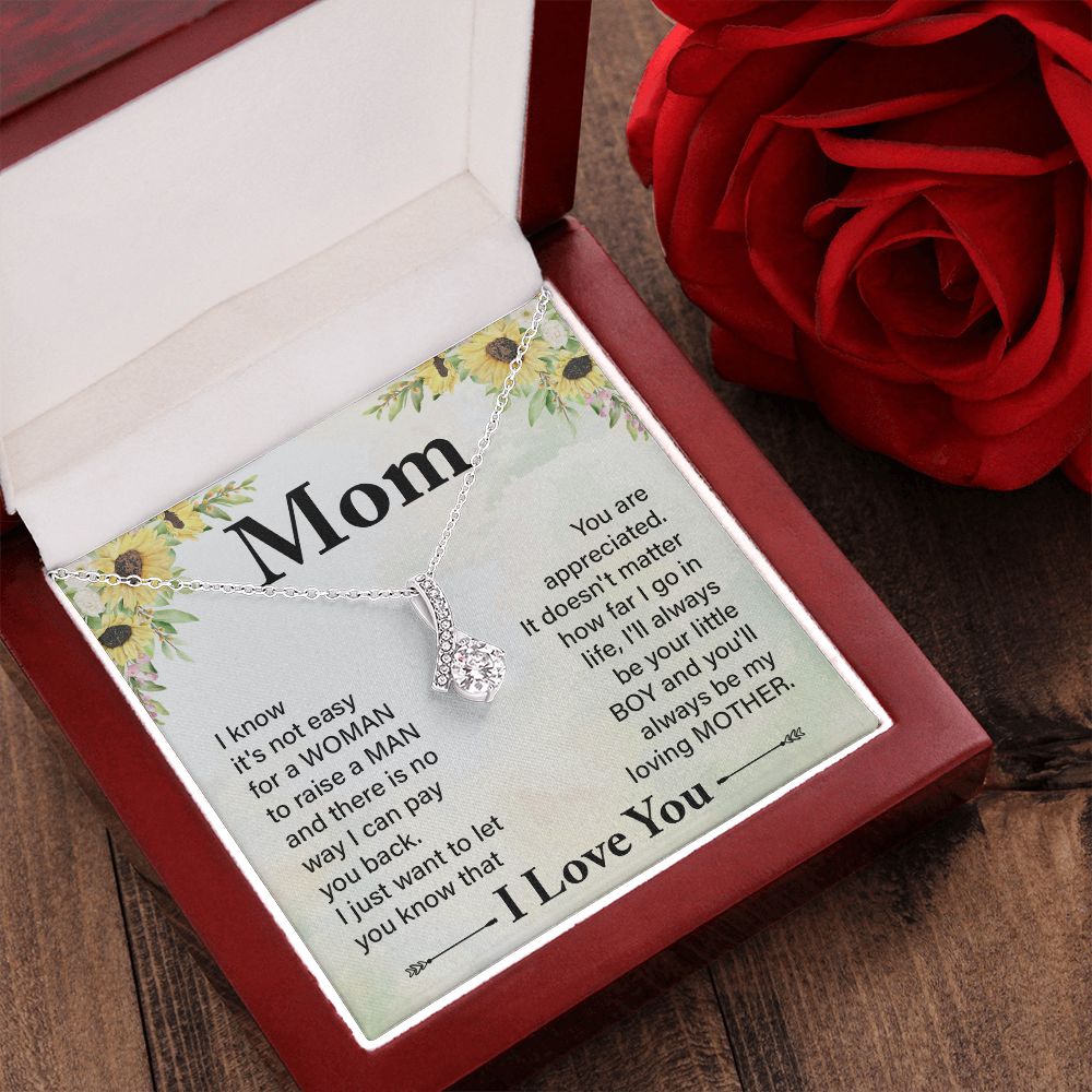 To My Mom Necklace, Gift For Mom, Mother's Day Gift from Daughter, Mom Jewelry Gift for Mothers Day, Birthday Gift for Mother, Moms Gift from Daughter Son, Necklace for Mom Mother 20 Alluring Beauty Necklace
