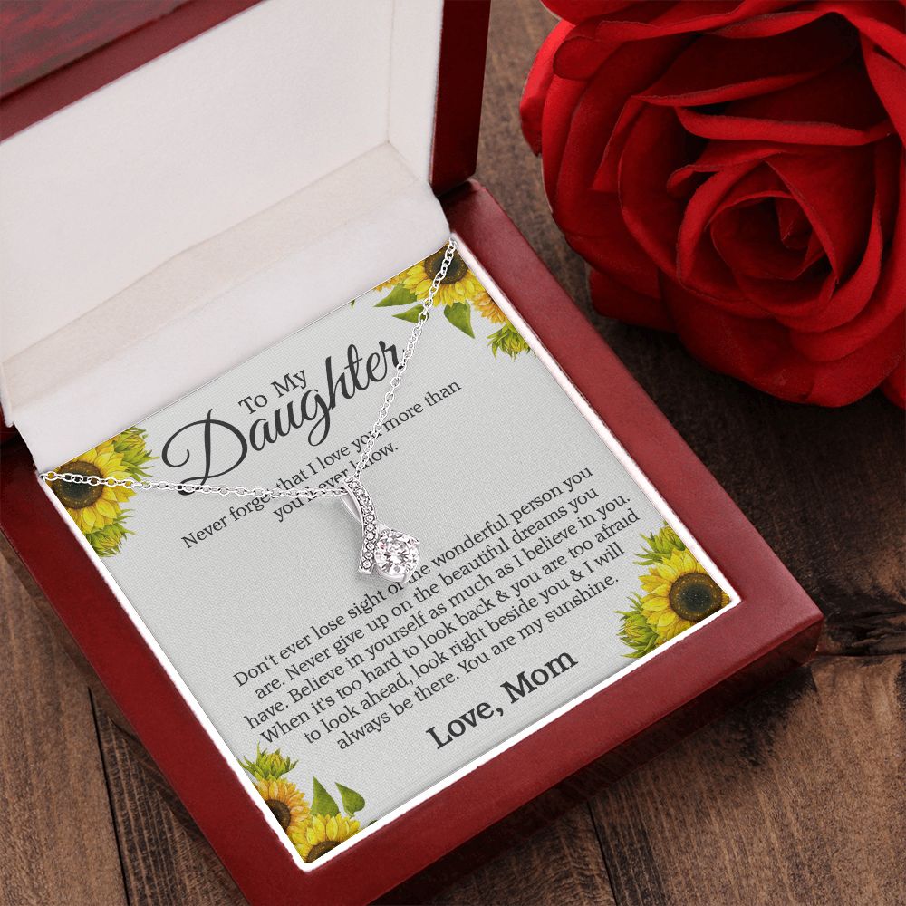 Mother Daughter Gift Ideas, To My Daughter Gift Necklace from Mom, Jewelry Pendant Present for Daughter, Birthday Christmas Gift Graduation Gifts for Daughters, Mother and Daughter Necklace 2132 Alluring Beauty Necklace