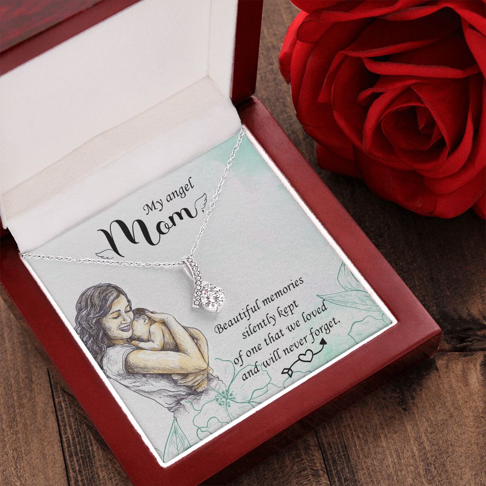 To My Mom Mother My Angel Necklace Pendant Gift From Daughter Beautiful Memories With Message Card Gift For Mom Alluring Beauty Necklace