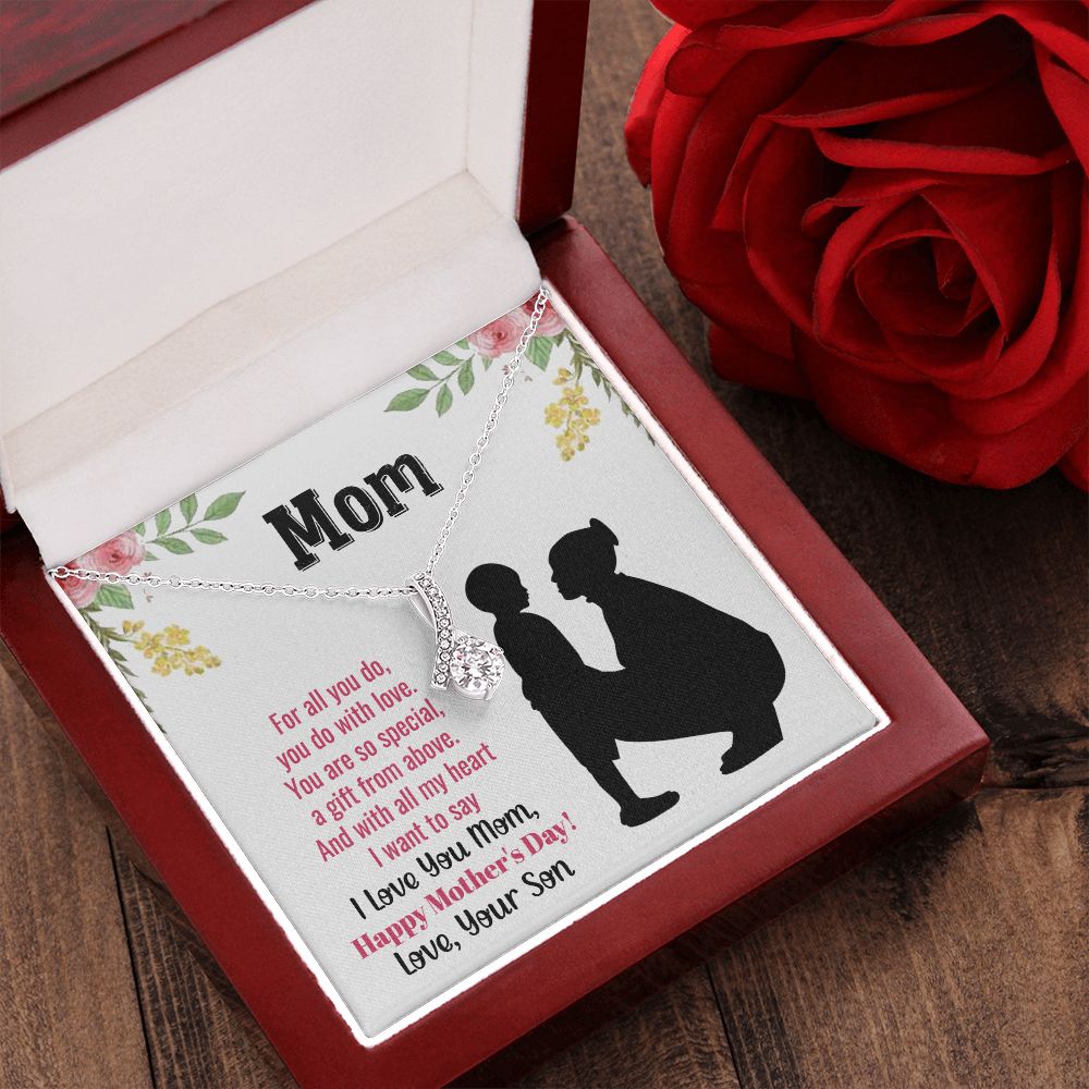 To My Mom Necklace, Gift For Mom, Mother's Day Gift from Daughter, Mom Jewelry Gift for Mothers Day, Birthday Gift for Mother, Moms Gift from Daughter Son, Necklace for Mom Mother22 Alluring Beauty Necklace