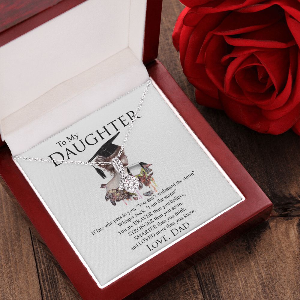 Mother Daughter Gift Ideas, To My Daughter Gift Necklace from Mom, Jewelry Pendant Present for Daughter, Birthday Christmas Gift Graduation Gifts for Daughters, Mother and Daughter Necklace 25 Alluring Beauty Necklace