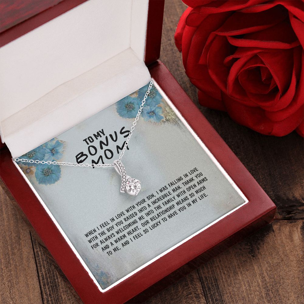 Mother Daughter Necklace as Daughter Gift from Mom, Mom Necklace as Christmas Gift for Mom from Son, Birthday Gift for Mother in Law Necklace, Bonus Mom Gifts for Step Mom Necklace4 Alluring Beauty Necklace