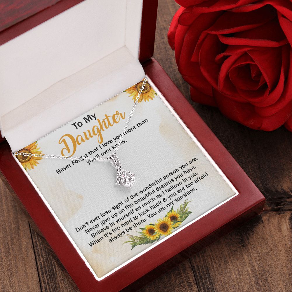 Jewelry Pendant Present for Daughter, To My Daughter Gift Necklace from Mom, Mother Daughter Gift Ideas, Birthday Christmas Gift Graduation Gifts for Daughters, Mother and Daughter Necklace 11 Alluring Beauty Necklace