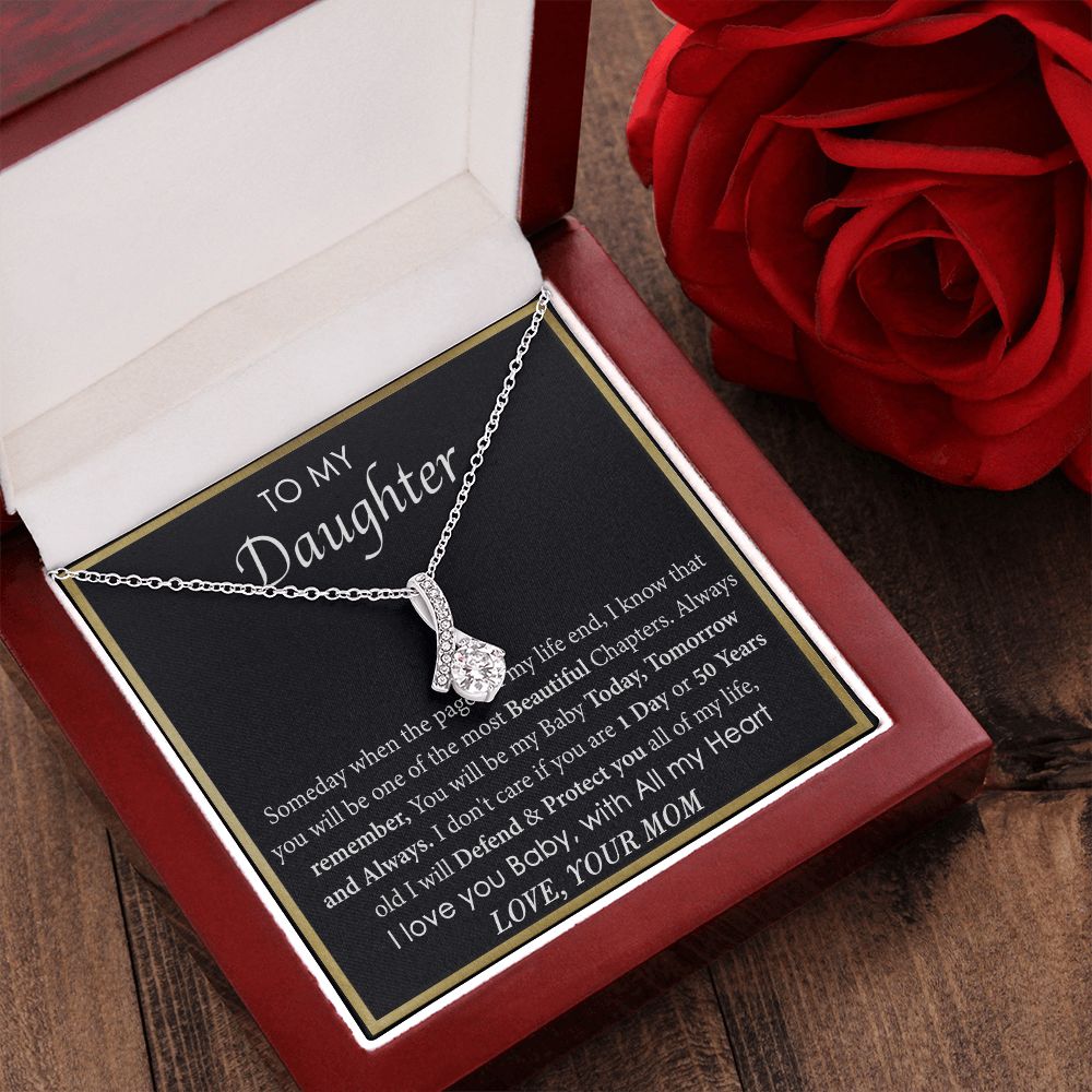 Mother Daughter Gift Ideas, To My Daughter Gift Necklace from Mom, Jewelry Pendant Present for Daughter, Birthday Christmas Gift Graduation Gifts for Daughters, Mother and Daughter Necklace 2136 Alluring Beauty Necklace