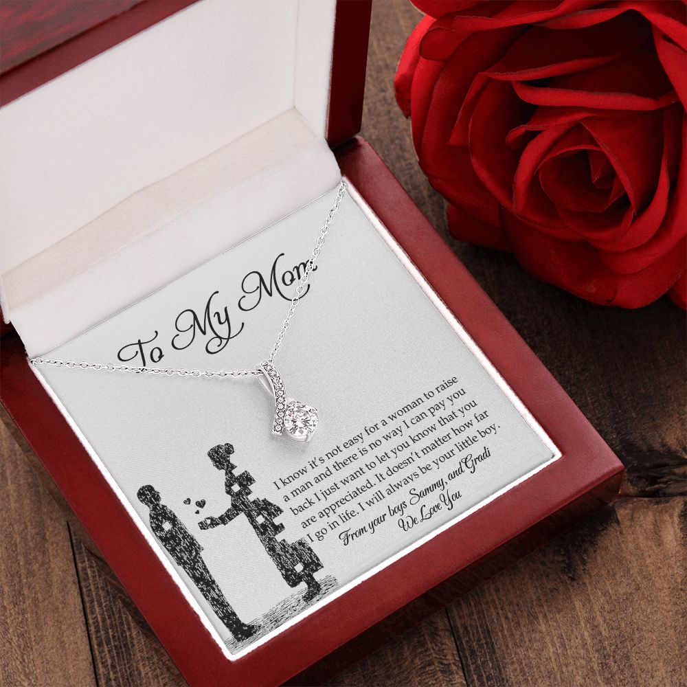 To My Mom Necklace, Gift For Mom, Mother's Day Gift from Son, Mom Jewelry Gift for Mothers Day, Birthday Gift for Mother, Moms Gift from Daughter Son, Necklace for Mom Mother Alluring Beauty Necklace