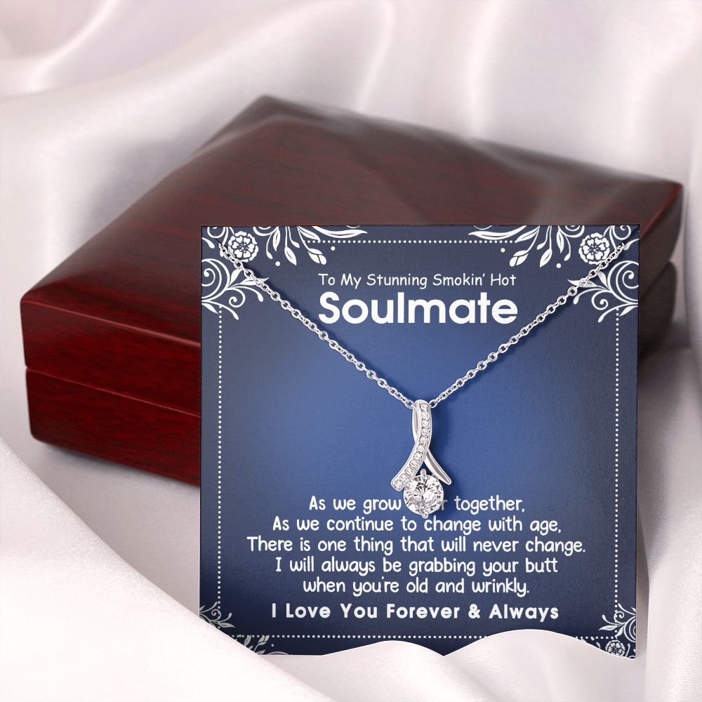 To My Smokin Hot Soulmate Necklace - Wife Gifts From Husband To My Wife Necklace, Gift for Her Romantic, Girlfriend Gifts Necklace for Wife from Men Includes Message Card and Gift Box 5 Alluring Beauty Necklace