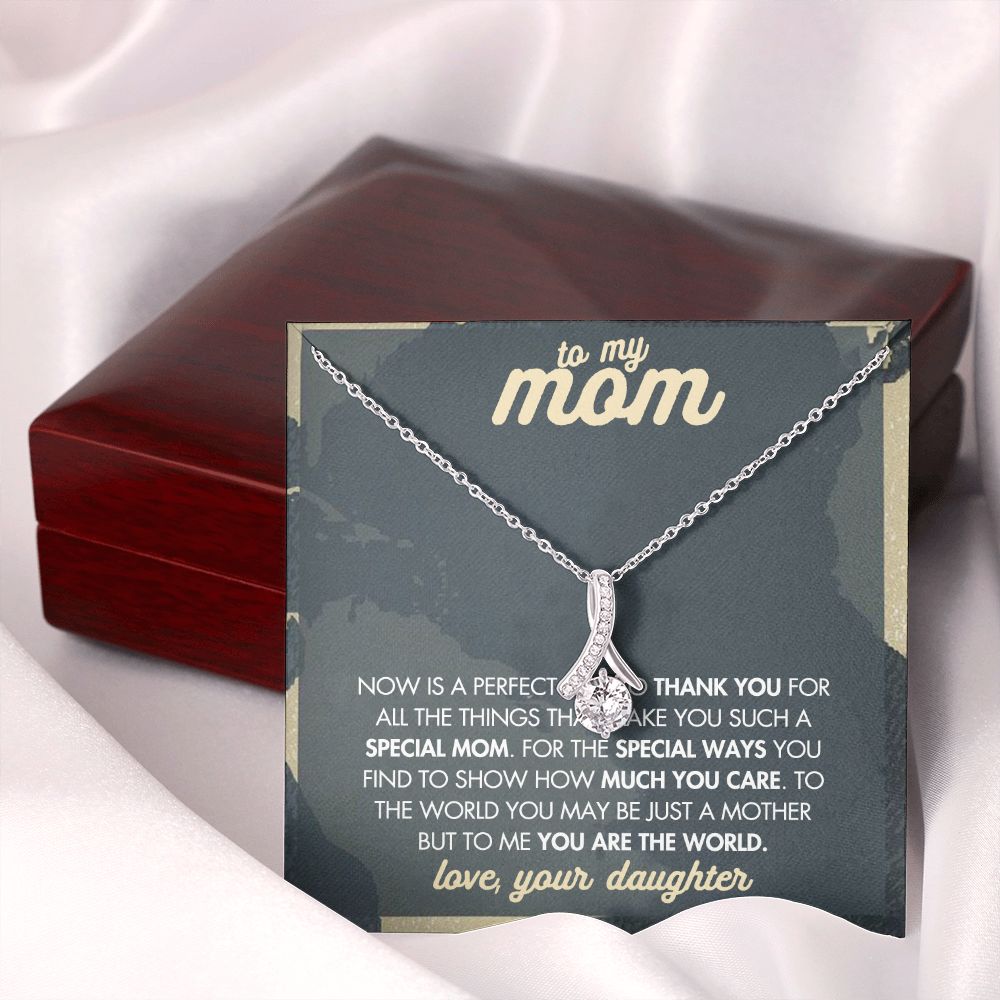 Mom Necklace Gifts for Mom from Daughter to Mom Gifts for Mothers Day from Daughter, To My Mom Necklace from Daughter to Mom Birthday Gifts Necklace with Message Card and Gift Box2237 Alluring Beauty Necklace