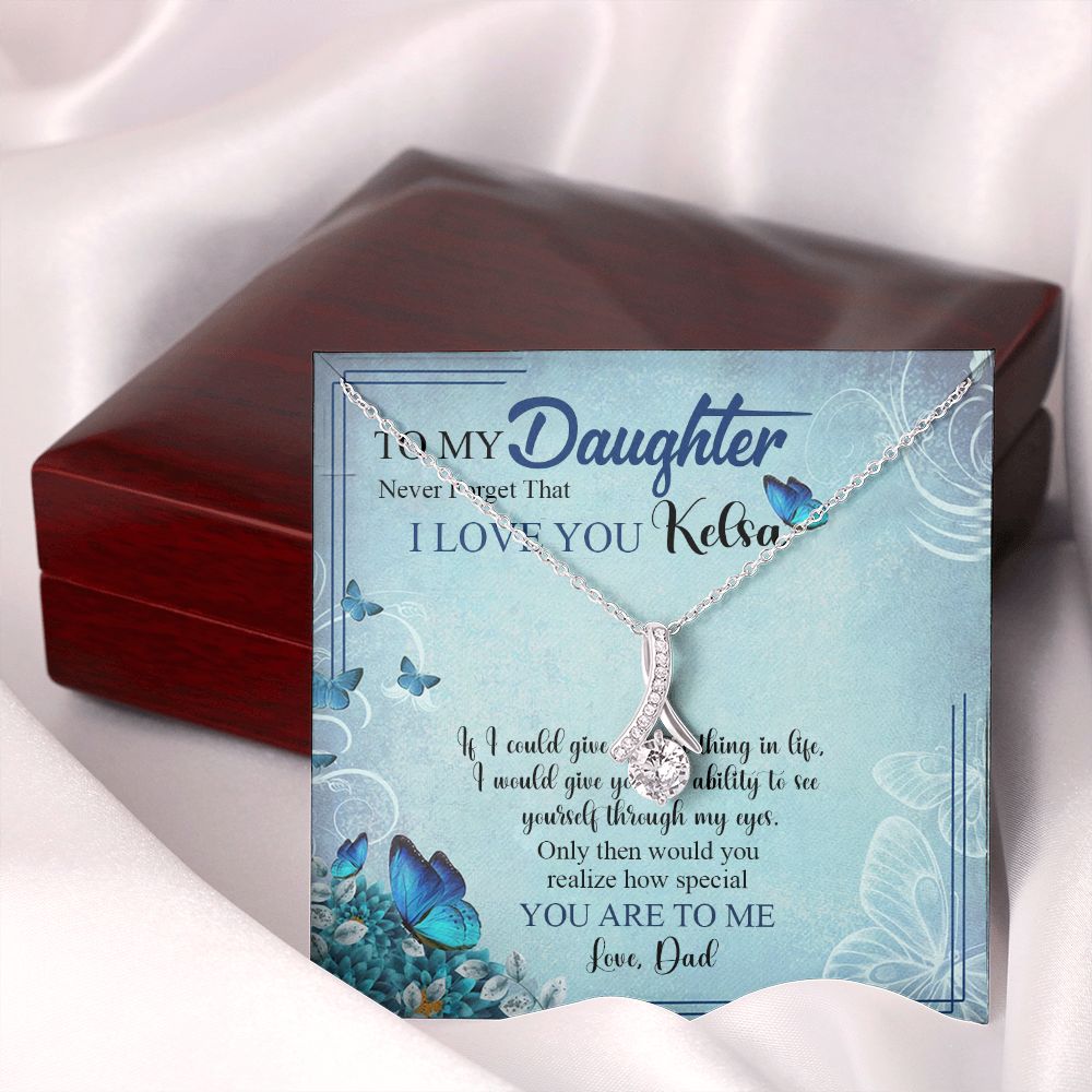 Mother Daughter Gift Ideas, To My Daughter Gift Necklace from Mom, Jewelry Pendant Present for Daughter, Birthday Christmas Gift Graduation Gifts for Daughters, Mother and Daughter Necklace 21 Alluring Beauty Necklace