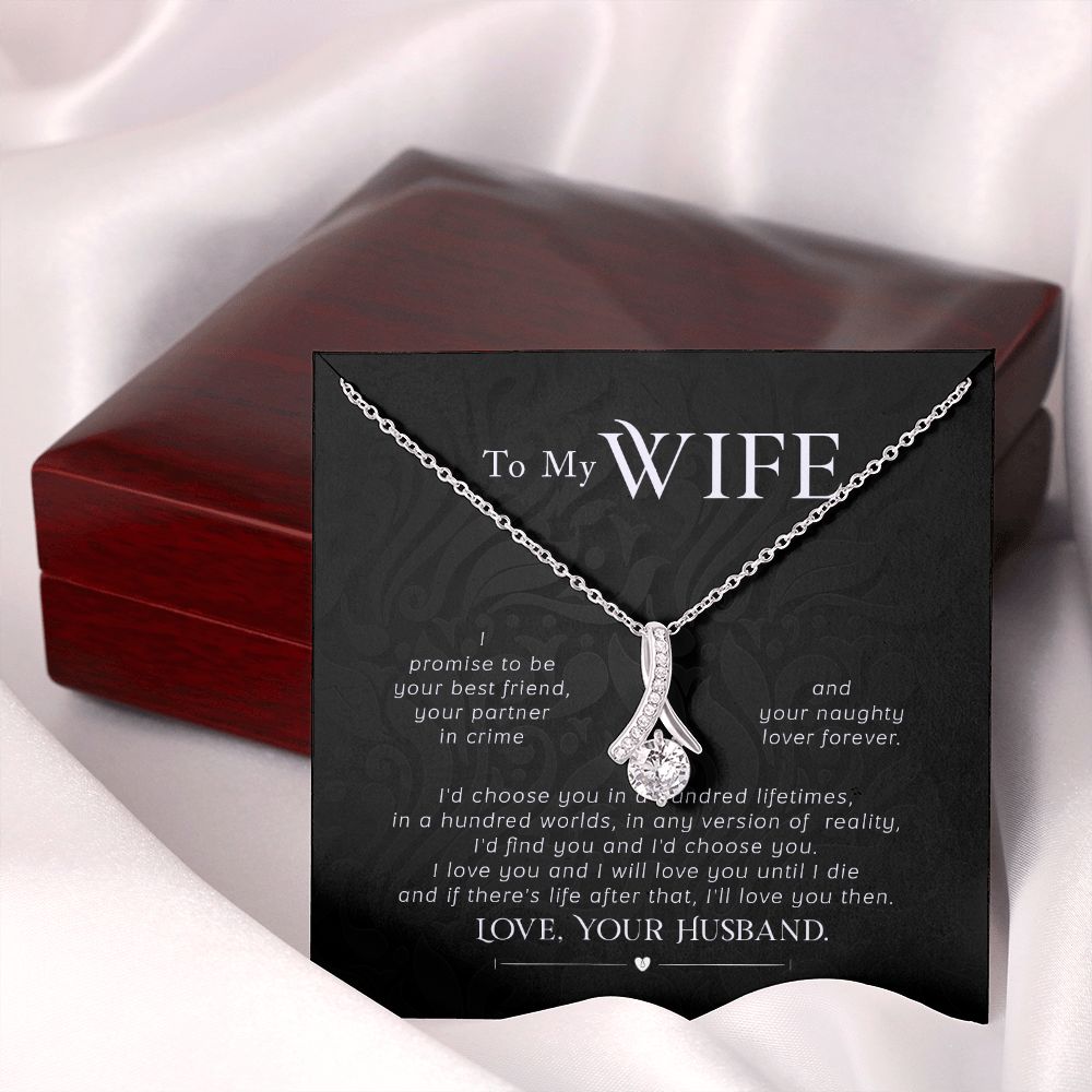 To My Wife Necklace Pendant Gift From Husband I'll Love You Then With Message Card and Gift Box. Valentine's Day Gift For Wife Future Wife Alluring Beauty Necklace