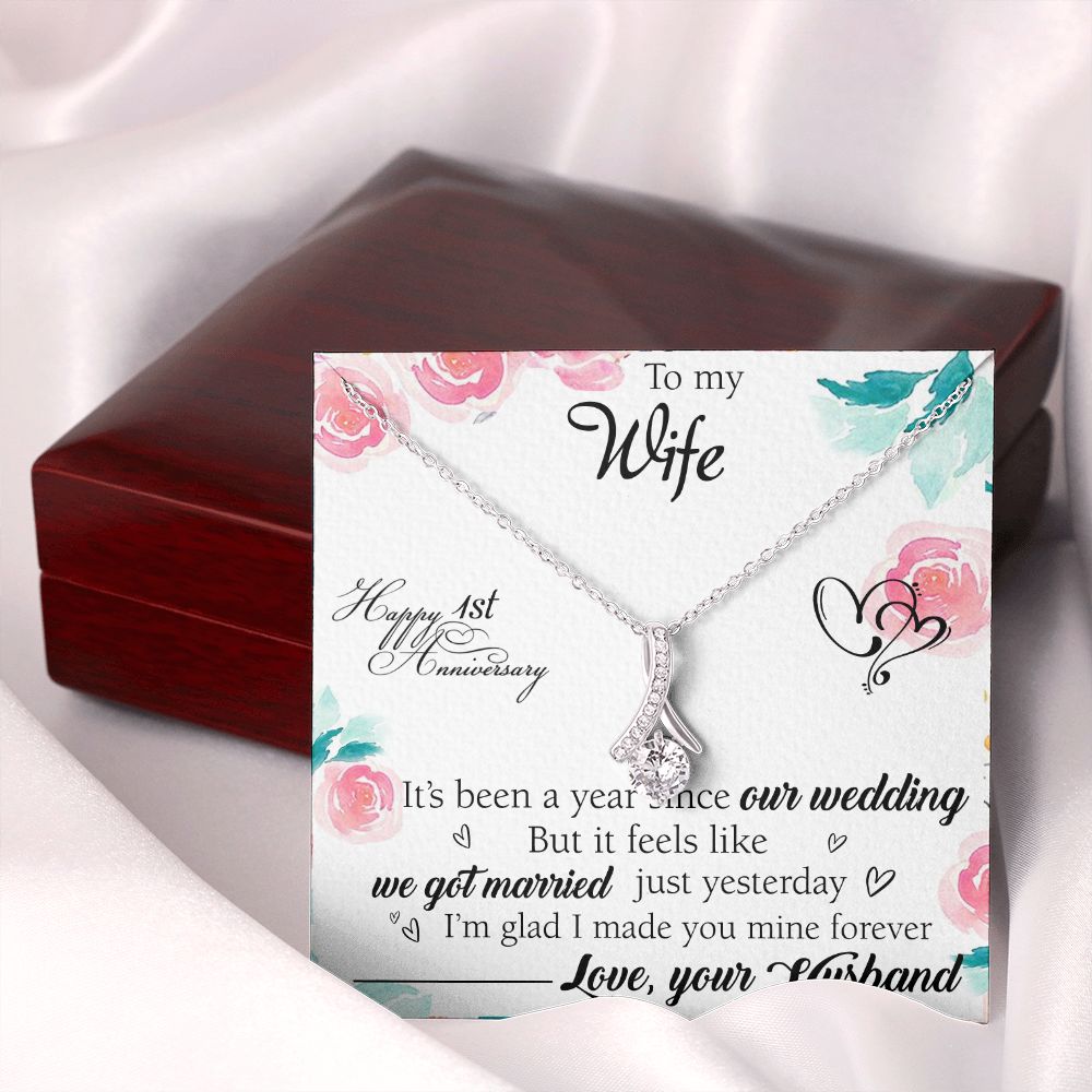 To My Wife Necklace, Wedding Anniversary Jewelry For Women, Necklace For Wife from Husband, Gift For Wife Birthday Gifts From Husband Necklace, Jewelry With Message Card In A Gift Box2 Alluring Beauty Necklace