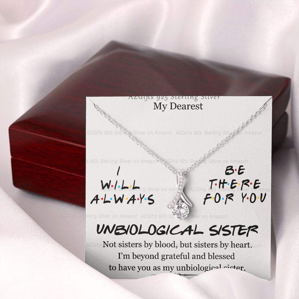 To My Unbiological Sister Necklace Pendant Gift for Soul Sister Unbiological Sister Gift for Women Girls My Unbiological Sister Jewelry Birthday Gift Idea 301 Alluring Beauty Necklace