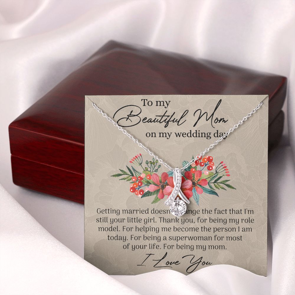 Mom Wedding Gift from Bride, Gift for Mom on Wedding Day, Mother of the Bride Necklace, Wedding Gift for Mom, Bride to Mom Gift Alluring Beauty Necklace