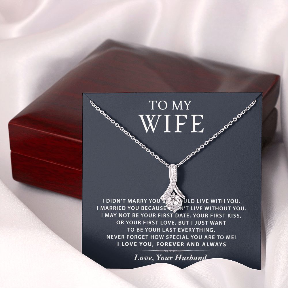 To My Wife Necklace from Husband, Personalized Necklace for Women, Luxury Necklace for Wife from Man Men, Wedding Anniversary Present For Wife, Beautiful Wife Jewelry Christmas Birthday Gift For Wife16 Alluring Beauty Necklace