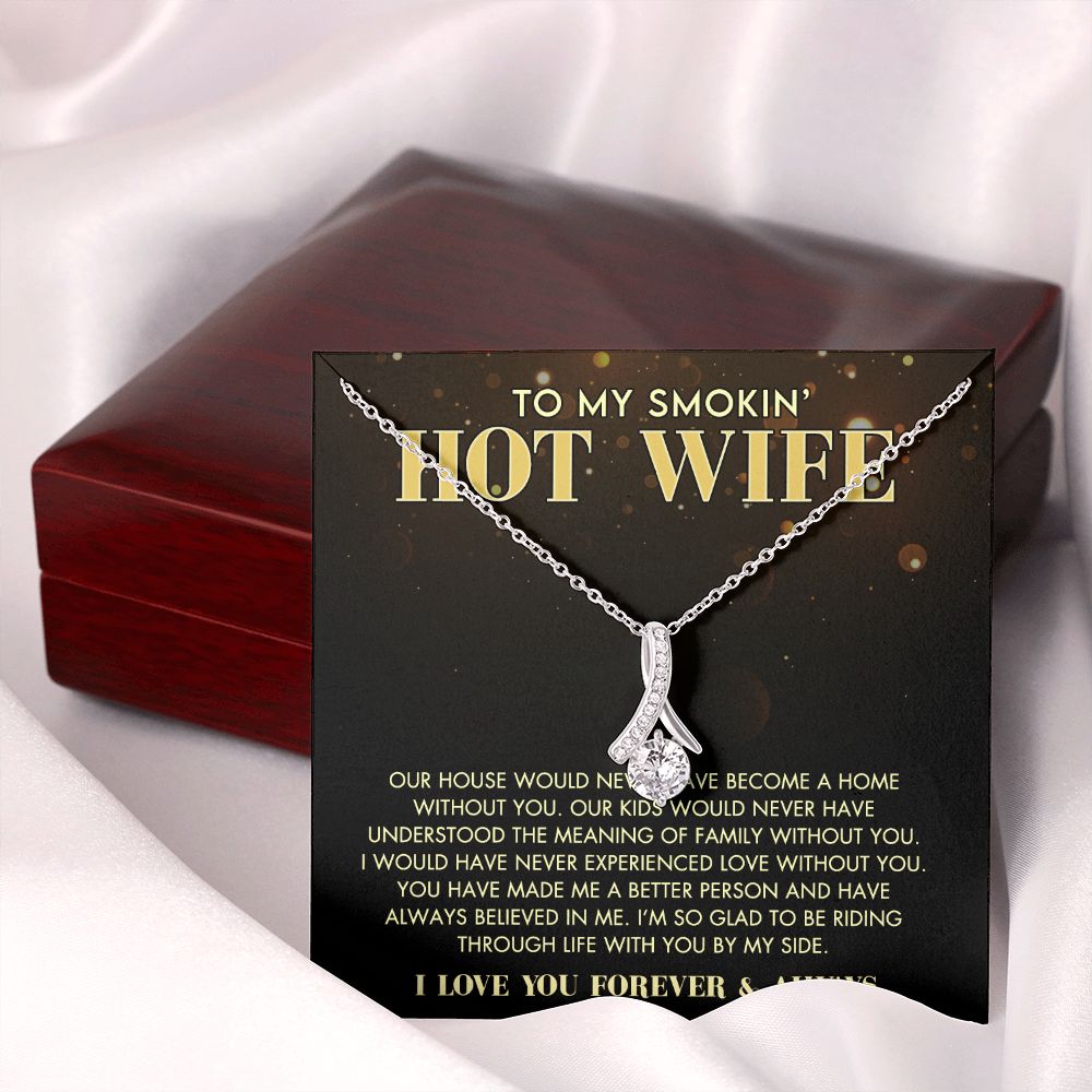 To My Wife Necklace from Husband, Personalized Necklace for Women, Luxury Necklace for Wife from Man Men, Wedding Anniversary Present For Wife, Beautiful Wife Jewelry Christmas Birthday Gift For Wife11 Alluring Beauty Necklace