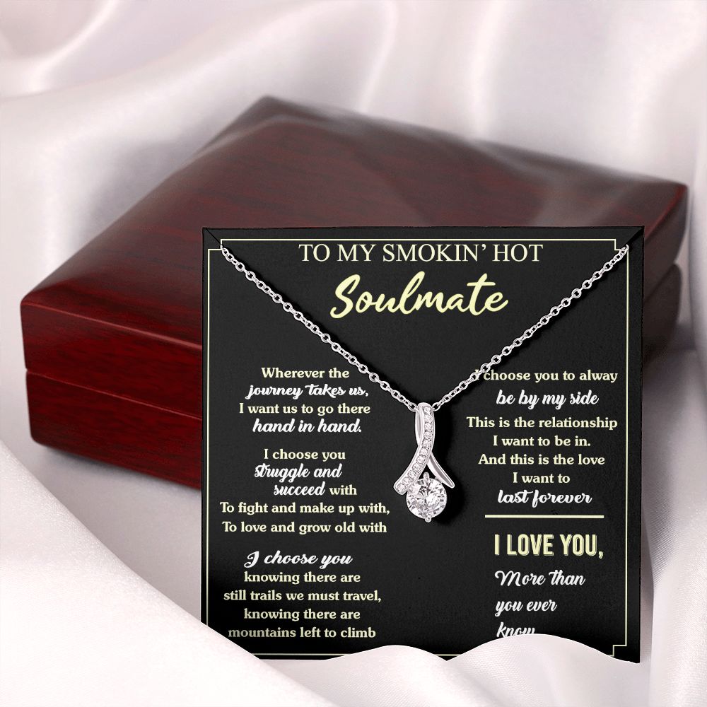 To My Soulmate Necklace for Women Birthday Valentines Day Jewelry Gifts For My Wife with Message Card Box Personalized Gift Present Pendant for Future Wife Soulmate Girlfriend Love 7 Alluring Beauty Necklace