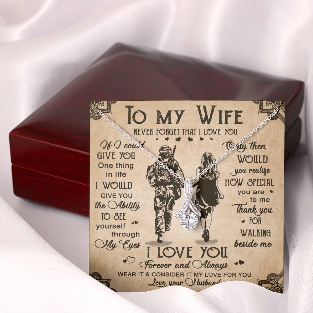 Birthday Gifts For Wife, Necklace Gifts For Wife From Husband, To My Wife Jewelry For Women , To My Wife Necklace  from Husband Wedding Anniversary Present For Wife, Beautiful Wife Jewelry Christmas20 Alluring Beauty Necklace