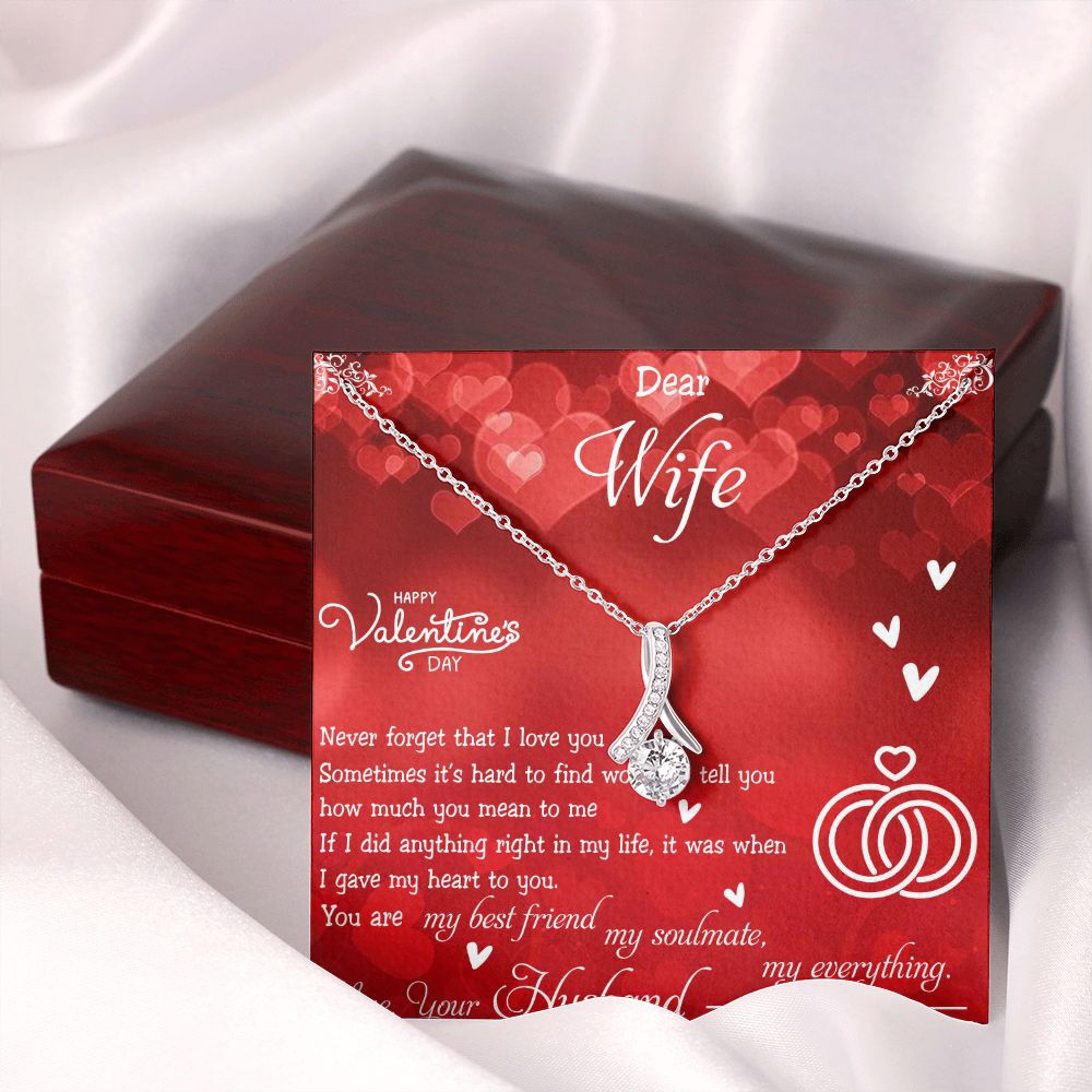 To My Wife Necklace, Wedding Anniversary Jewelry For Women, Necklace For Wife from Husband, Gift For Wife Birthday Gifts From Husband Necklace, Jewelry With Message Card In A Gift Box4 Alluring Beauty Necklace