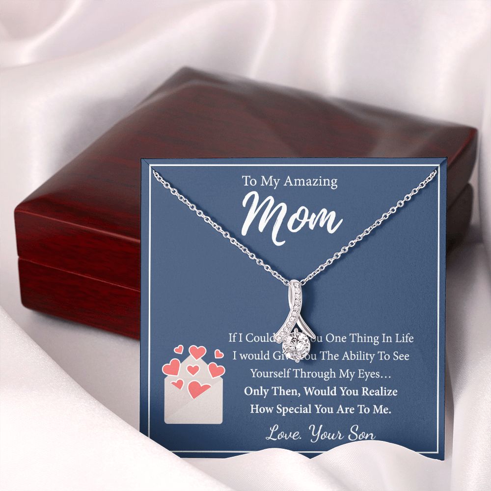 Mom Necklace Gifts for Mom from Daughter to Mom Gifts for Mothers Day from Daughter, To My Mom Necklace from Daughter to Mom Birthday Gifts Necklace with Message Card and Gift Box2238 Alluring Beauty Necklace