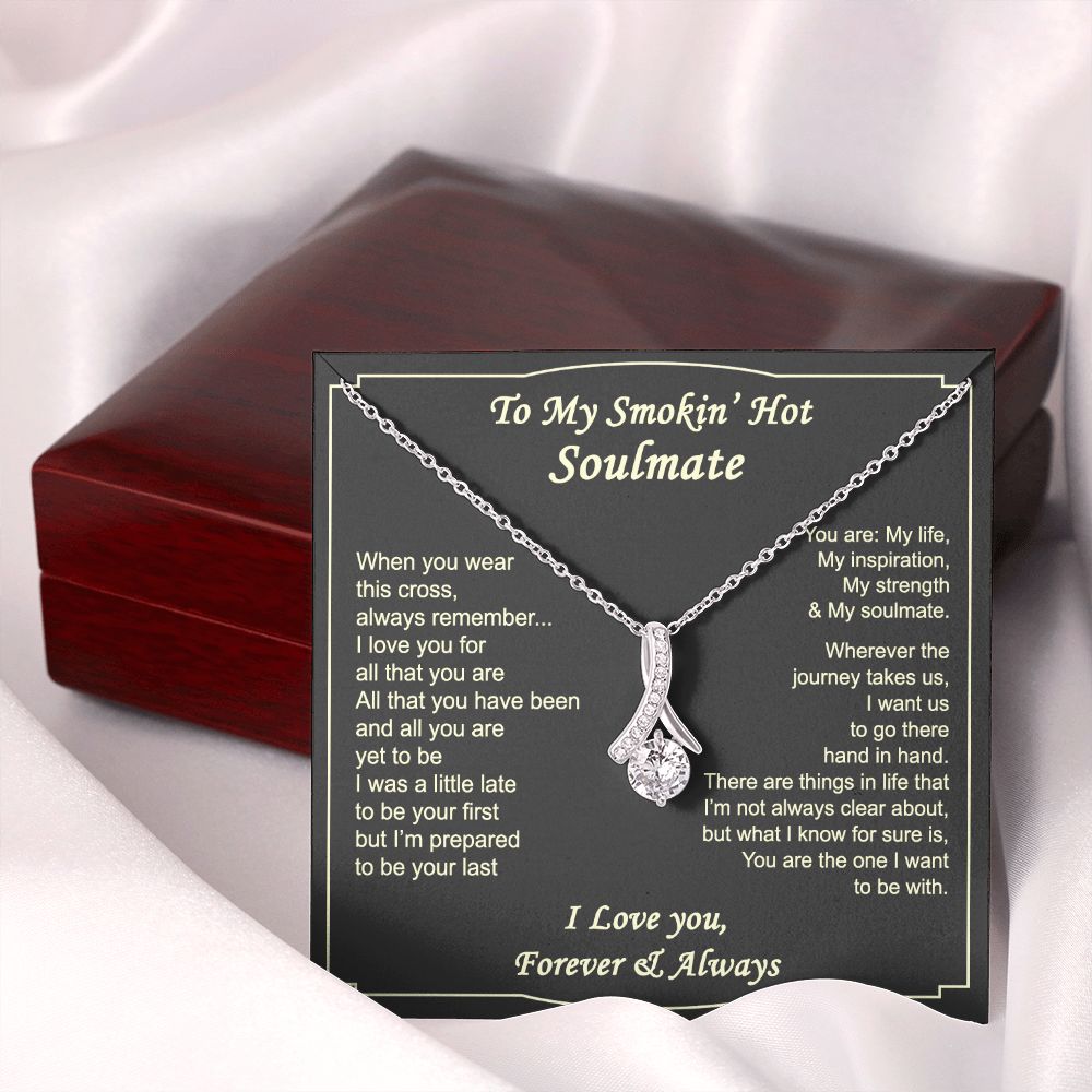 To My Smokin Hot Soulmate Necklace - Wife Gifts From Husband To My Wife Necklace, Gift for Her Romantic, Girlfriend Gifts Necklace for Wife from Men Includes Message Card and Gift Box 4 Alluring Beauty Necklace