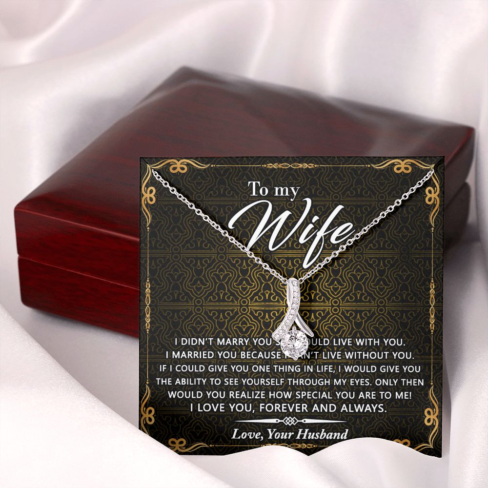 Birthday Gifts For Wife, Necklace Gifts For Wife From Husband, To My Wife Jewelry For Women , To My Wife Necklace  from Husband Wedding Anniversary Present For Wife, Beautiful Wife Jewelry Christmas25 Alluring Beauty Necklace