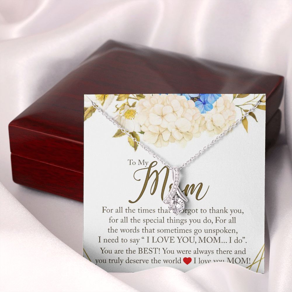 To My Mom Necklace, Gift For Mom, Mother's Day Gift from Daughter, Mom Jewelry Gift for Mothers Day, Birthday Gift for Mother, Moms Gift from Daughter Son, Necklace for Mom Mother 16 Alluring Beauty Necklace