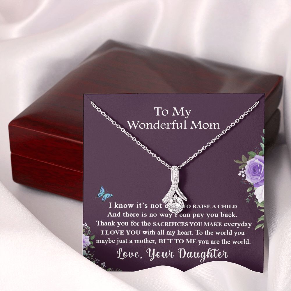 Mom Necklace Gifts for Mom from Daughter to Mom Gifts for Mothers Day from Daughter, To My Mom Necklace from Daughter to Mom Birthday Gifts Necklace with Message Card and Gift Box2231 Alluring Beauty Necklace