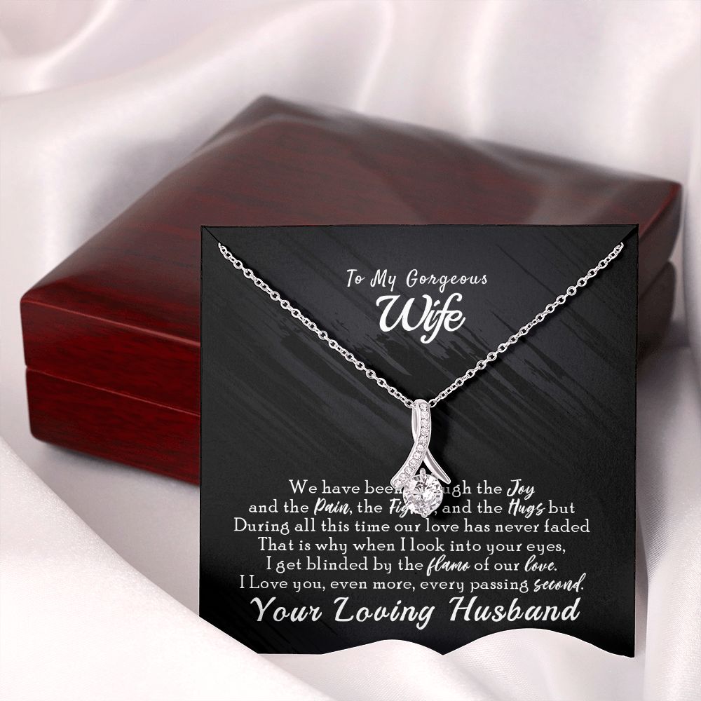 To My Wife Necklace from Husband, Personalized Necklace for Women, Luxury Necklace for Wife from Man Men, Wedding Anniversary Present For Wife, Beautiful Wife Jewelry Christmas Birthday Gift For Wife14 Alluring Beauty Necklace
