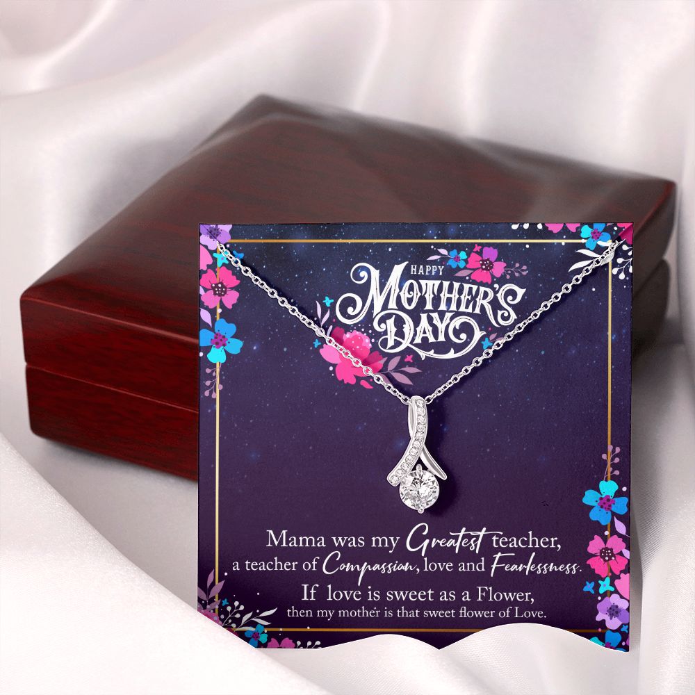 To My Mom Mother Necklace Pendant Gìt From Daughter Or Son Happy Mothers Day Mama Was My Greatest Teacher With Message Card Gift For Mom Alluring Beauty Necklace