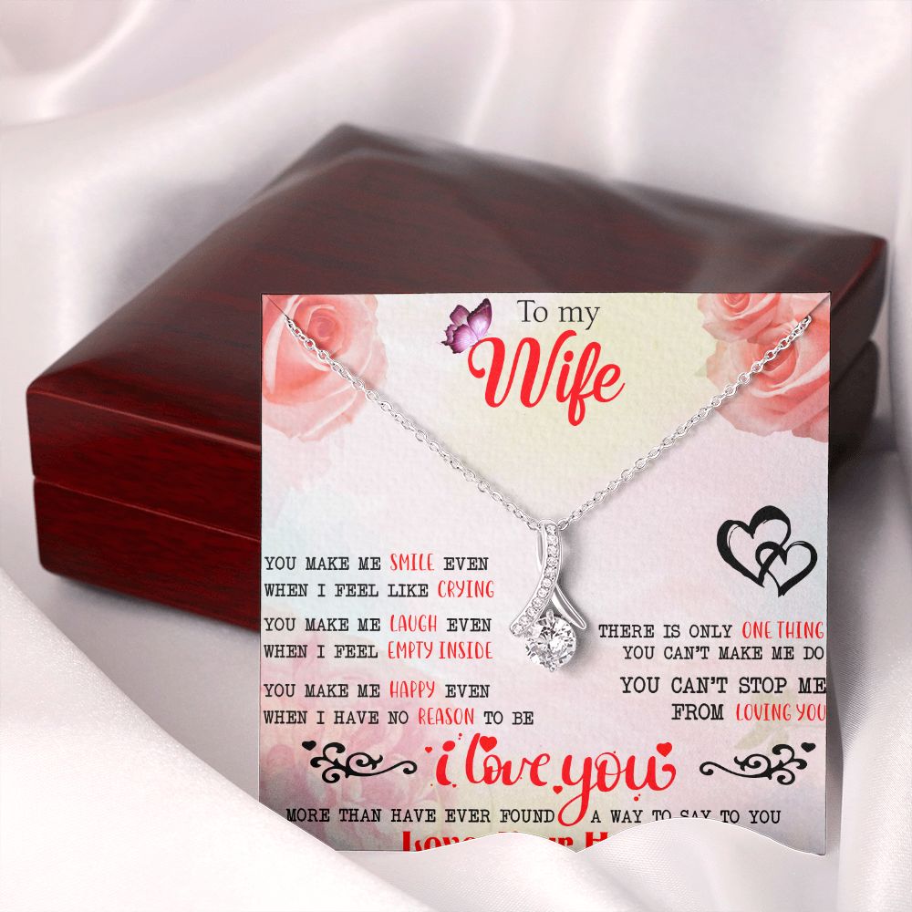 To My Wife Necklace, Wedding Anniversary Jewelry For Women, Necklace For Wife from Husband, Gift For Wife Birthday Gifts From Husband Necklace, Jewelry With Message Card In A Gift Box3 Alluring Beauty Necklace