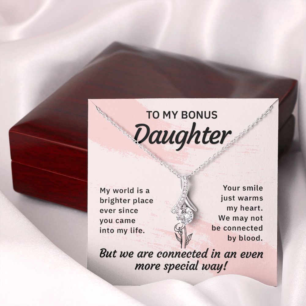 Bonus Daughter Gifts From Stepdad, Step Daughter Gifts From Stepmom, Stepdaughter Gifts From Stepdad, Father Stepdaughter Necklace, To My Bonus Daughter Necklaces, Christmas Gifts For Bonus11 Alluring Beauty Necklace