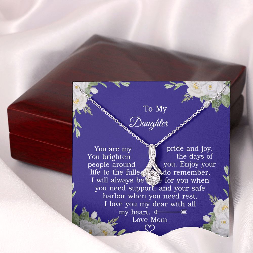 Mother Daughter Gift Ideas, To My Daughter Gift Necklace from Mom, Jewelry Pendant Present for Daughter, Birthday Christmas Gift Graduation Gifts for Daughters, Mother and Daughter Necklace 2137 Alluring Beauty Necklace