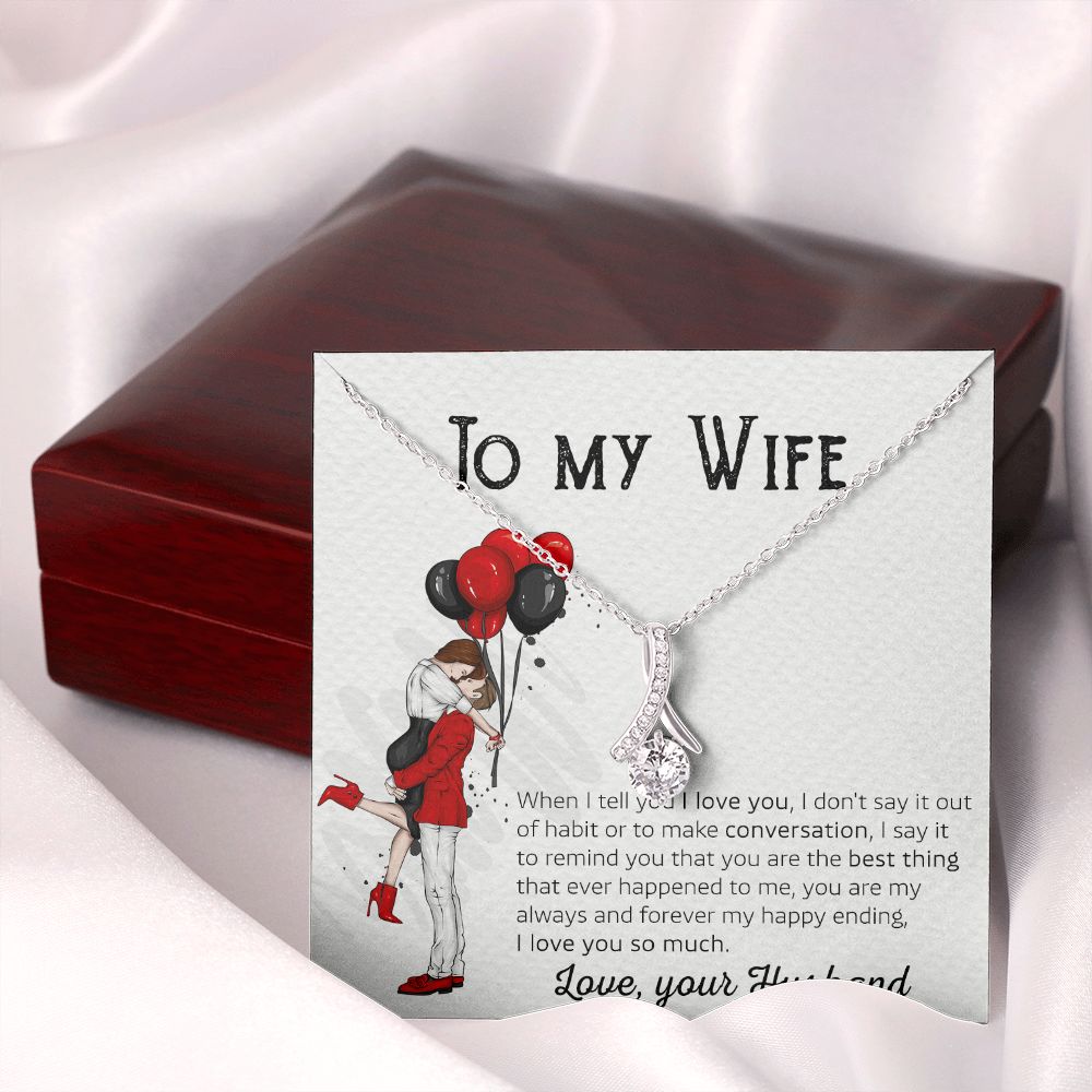 Birthday Gifts For Wife, Necklace Gifts For Wife From Husband, To My Wife Jewelry For Women , To My Wife Necklace  from Husband Wedding Anniversary Present For Wife, Beautiful Wife Jewelry Christmas 7 Alluring Beauty Necklace