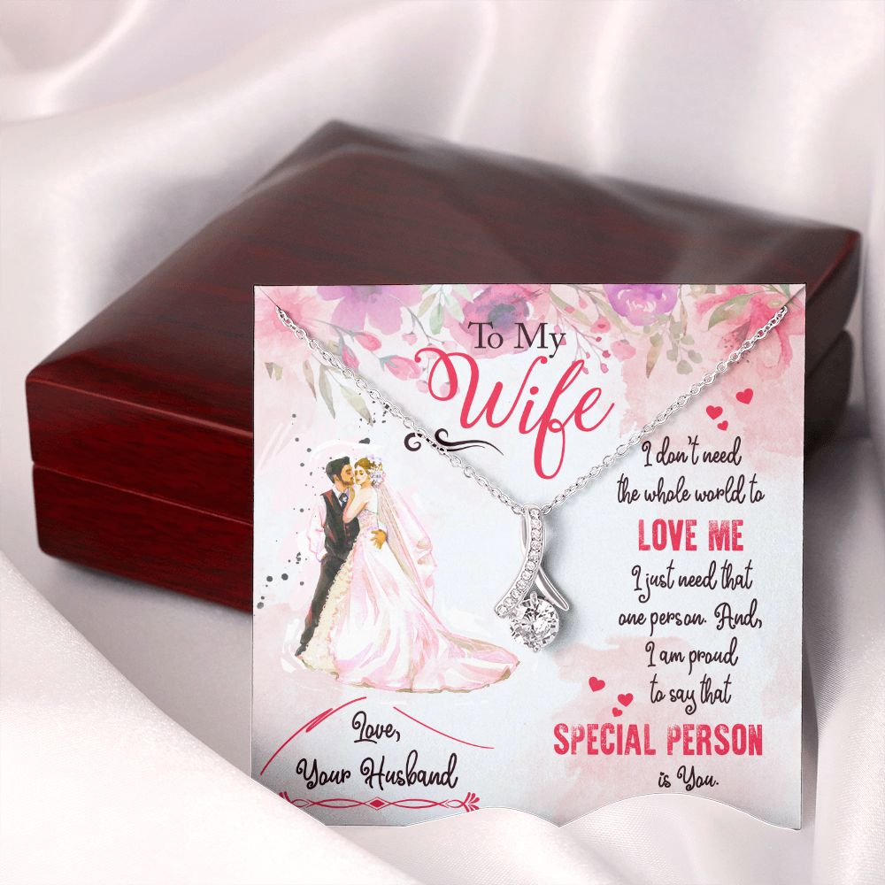 To My Wife Necklace from Husband, Personalized Necklace for Women, Luxury Necklace for Wife from Man Men, Wedding Anniversary Present For Wife, Beautiful Wife Jewelry Christmas Birthday Gift For Wife17 Alluring Beauty Necklace