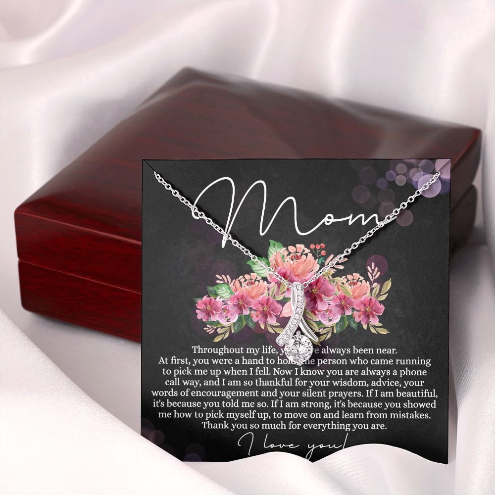 To My Mom Necklace, Mom Gifts, Mom Jewelry Box, Necklace for Mom, Gifts for Mom, Mother's Day Necklace Jewelry Gift For Mom, Birthday Gift For Mom, Thank you Mom Gift Alluring Beauty Necklace