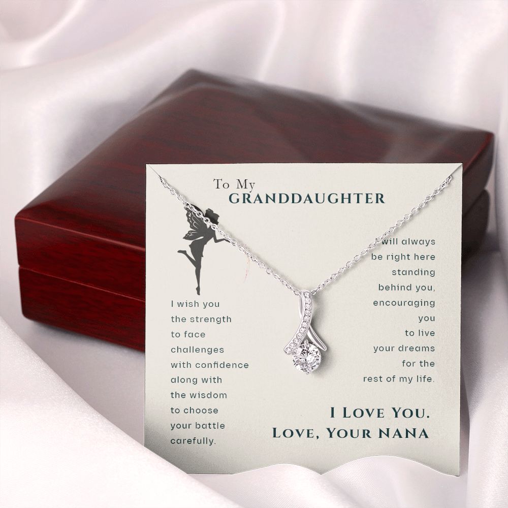 To My Granddaughter Dragonfly Necklace, Gift for Granddaughter From Nana Alluring Beauty Necklace