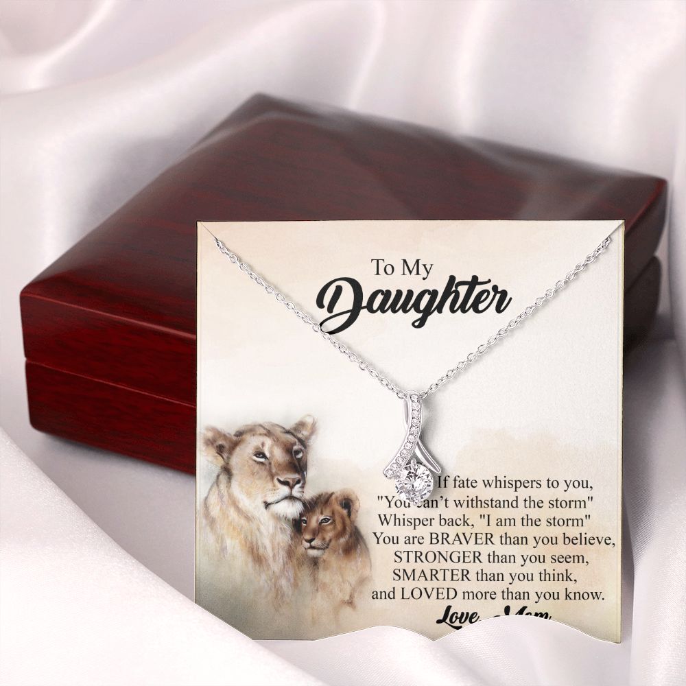 Mother Daughter Gift Ideas, To My Daughter Gift Necklace from Mom, Jewelry Pendant Present for Daughter, Birthday Christmas Gift Graduation Gifts for Daughters, Mother and Daughter Necklace 24 Alluring Beauty Necklace