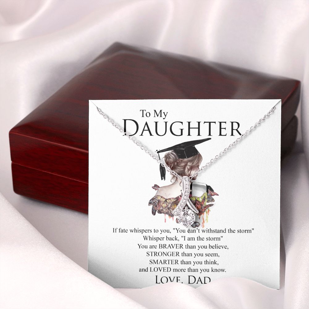 Mother Daughter Gift Ideas, To My Daughter Gift Necklace from Mom, Jewelry Pendant Present for Daughter, Birthday Christmas Gift Graduation Gifts for Daughters, Mother and Daughter Necklace 25 Alluring Beauty Necklace